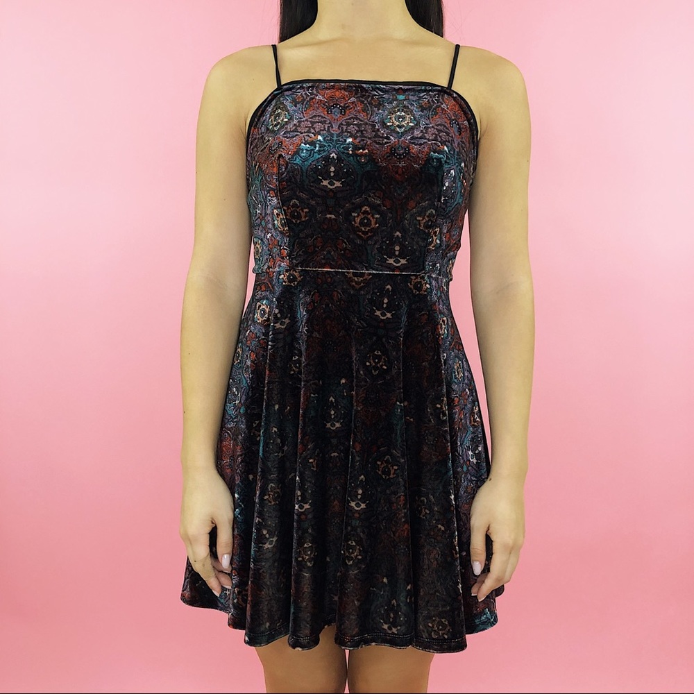 Urban Outfitters Velvet Lace Up Dress